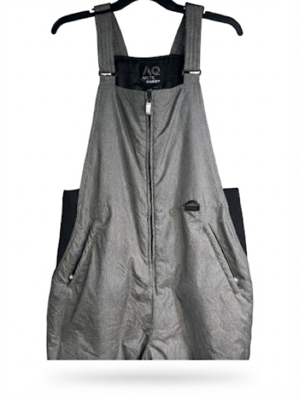 Arctic Quest (AQ) Heather Grey Polyester Winter Ski Bib Overalls large - Picture 3 of 13